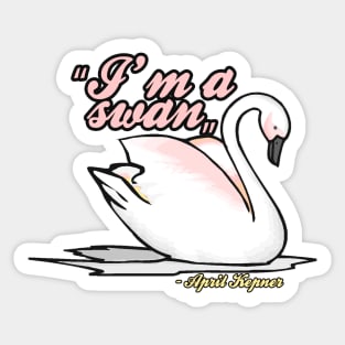 April Kepner Swan Sticker